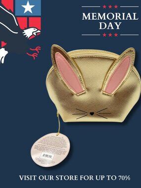 Too Faced Bunny makeup pouch Golden